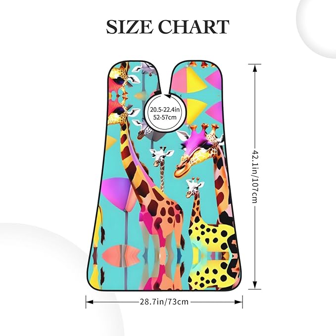 Colorful Giraffe Fans Lovers Print Beard Bib Apron For Men, Beard Hair Catcher For Men Shaving Trimming,Beard Cape Cloth