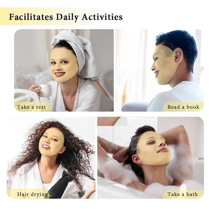 Face Ice Pack and 2 Packs Silicone Face Mask Cover, Full Facial Frozen Masks Hot Cold Face Compress Reusable Skin Care Gift for Women Puffiness Swelling Relief Beauty Spa Essentials