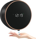 Automatic Soap Dispenser Liquid Bathroom: Wall Mount Rechargeable Touchless Adjustable Auto Smart Electric Plastic Black Soap Dispenser with Clock - Kitchen - Hand Dish Lotion Couple Kids