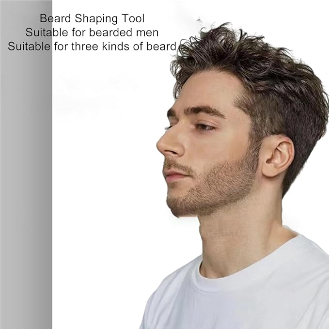 Tyenaza Beard Shaper, Hair Grooming Versatile Portable Shaping Tool Face Hair Styling Template for Men (Orange)