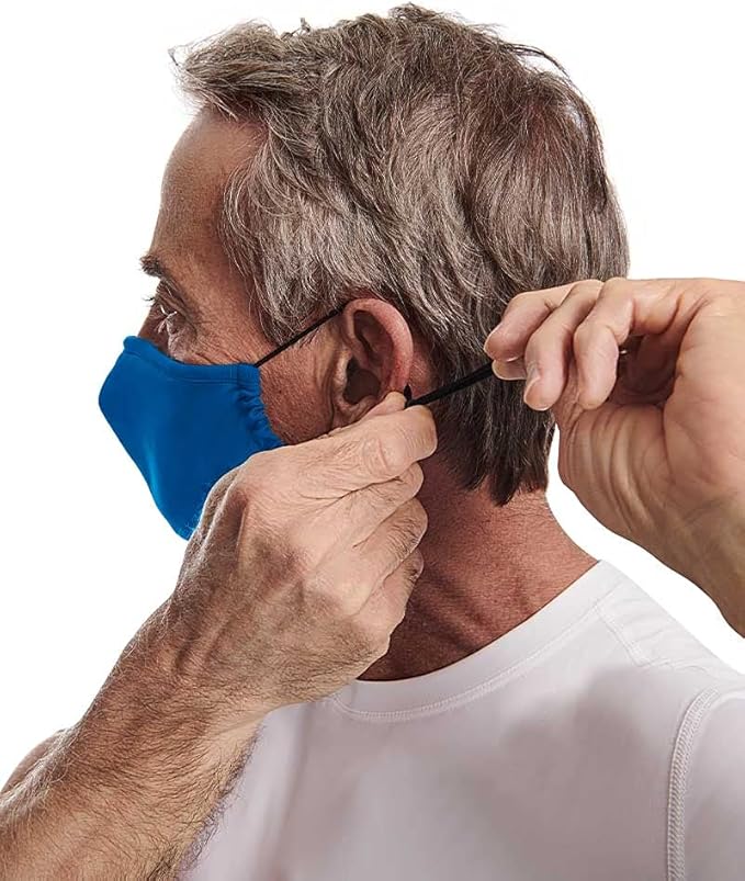 Tommie Copper Community Wear Face Masks I Double Lined, Copper Infused, Ear Straps & Nose Wire, Face Covering (Pack of 2)