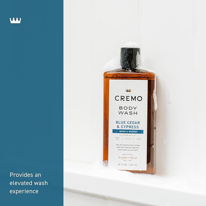 Cremo Body Wash for Men, Rich-Lathering Cypress and Cedar, 16 Fl Oz