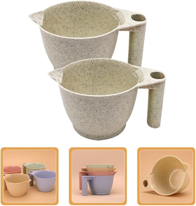 minkissy Hair Dye Bowl with Ergonomic Handle 2-Pack Color Mixing Bowls for Salon and Diy Hair Coloring 6.69X3.54X3.14 Inch Durable Tint Bowls for Dye Mixing