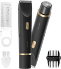 Body Trimmer for Men, Groin & Pubic Hair Trimmer, Dual-Head Electric Body Groomer for Chest, Legs, Underarms & Below-the-Waist Care, USB-C Rechargeable, Rinse-Clean, Gift for Him(Black Gold)