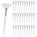 30 Pieces Soft Fan Brush for Facial Esthetician, Flat Head Fan Makeup Brush, Cosmetic Face Applicator Tool for Mud Cream Makeup Peel Women (White)