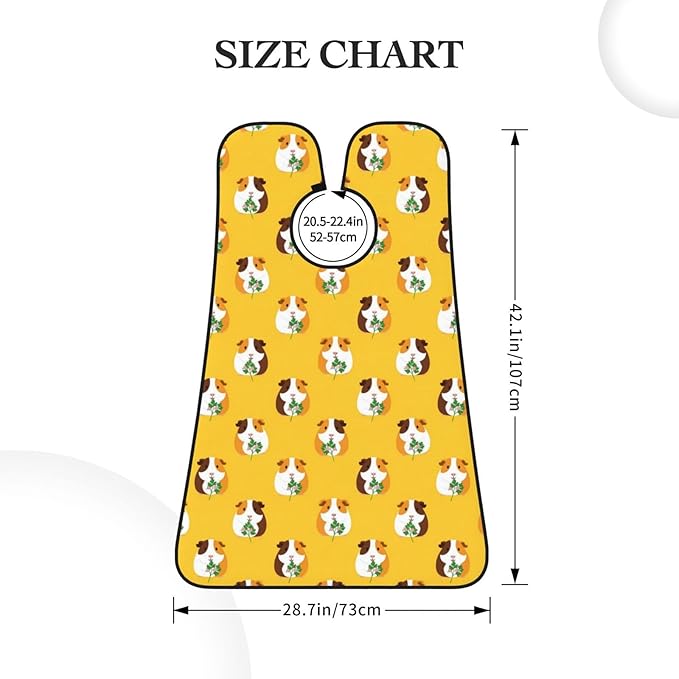 Waterproof Beard Trimming Bib, Non-Stick Hair Catcher for Men Shaving, Grooming Apron for Husband Dad, Cute Guine Pig Floral Shave Bib