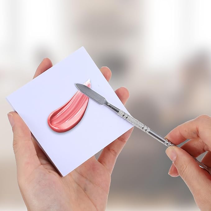 100 Sheets Disposable Nail Art Palette Paper,Makeup Mixing Palette Paper,2 Sizes of Waterproof Portable Nail Art Palette with Stainless Cosmetic Spatula for Makeup Nail Gel Mixing Home Salon