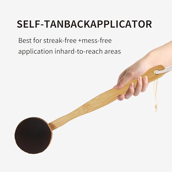 Self-Tan Back Applicator, Back Brush For Applying Self-Tan, Long Handle For Controlled Sunless Tanning, Eco Friendly Back Tanning Applicator, Vegan, & Cruelty Free, 1 Count