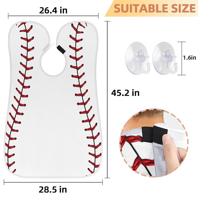 Baseball Lace Beard Bib Apron,Beard Hair Catcher,Non-Stick Beard Shave Cape,Shaving Trimming Non-Stick Waterproof Grooming Gifts for Dad Men Him Boyfriend