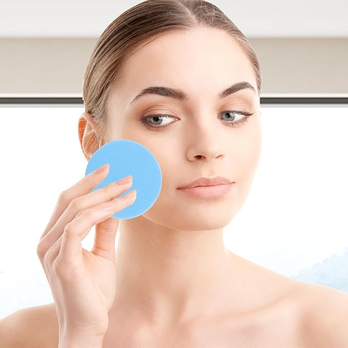 120 Count Compressed Facial Sponges, Face Cleansing Sponge for Estheticians Compress Exfoliating Spa Wash Round Makeup Removal Pads for Women