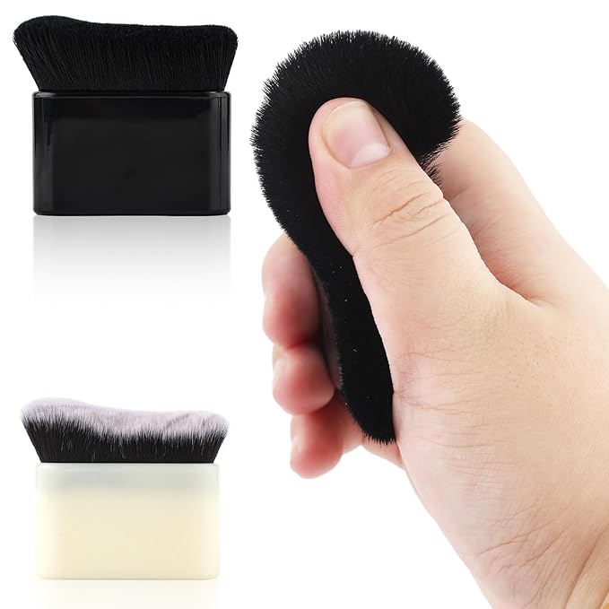 2pcs Self Tanning Brushes, Foundation Tan Bronzing Applicator Spray Back Tanner Makeup Brushes Body Coverage Perfector Brush Face Beauty Blend Sunscreen Brush for Tanning Mousse(Black, White)