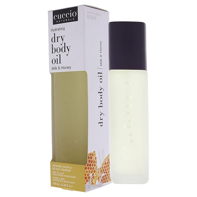 Cuccio Naturale Hydrating Dry Body Oil - Milk & Honey, Paraben-Free, 3.38 Oz