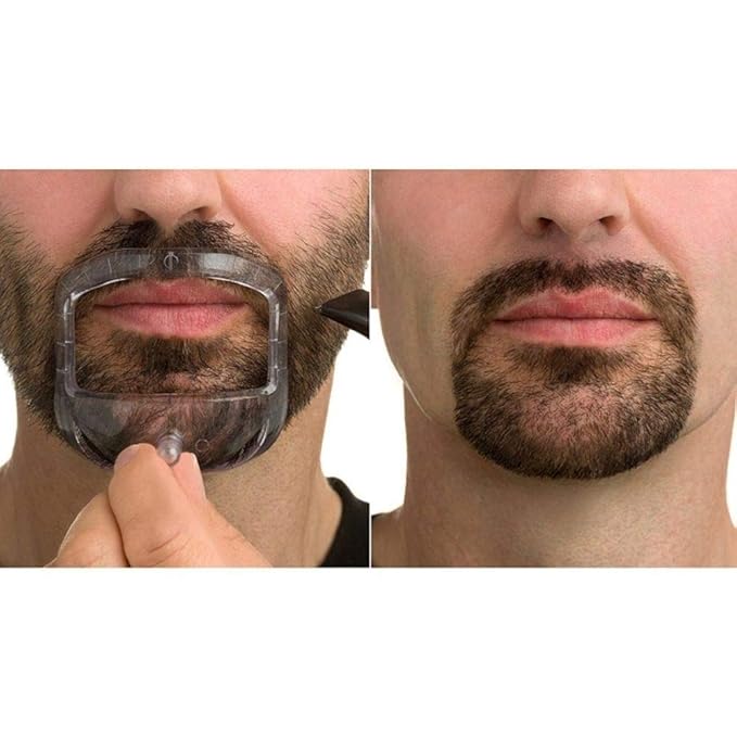Goatee Beard Shaper Template for Men, Goatee & Beard Trimming Shaving Kit, Saves Time (Transparent)