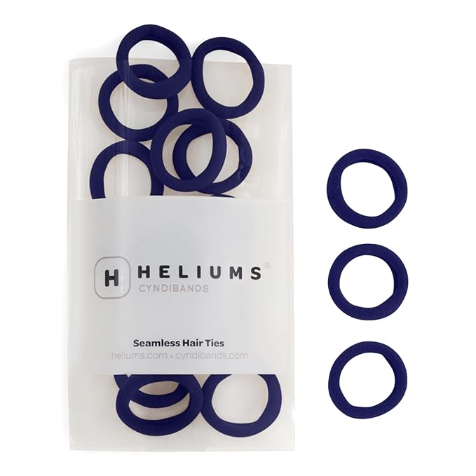 Heliums Small Soft Hair Ties - Navy Blue - 1 Inch Mini Nylon Bands, No Damage Ponytail Holders for Kids, Braids, and Thin Hair - 30 Count