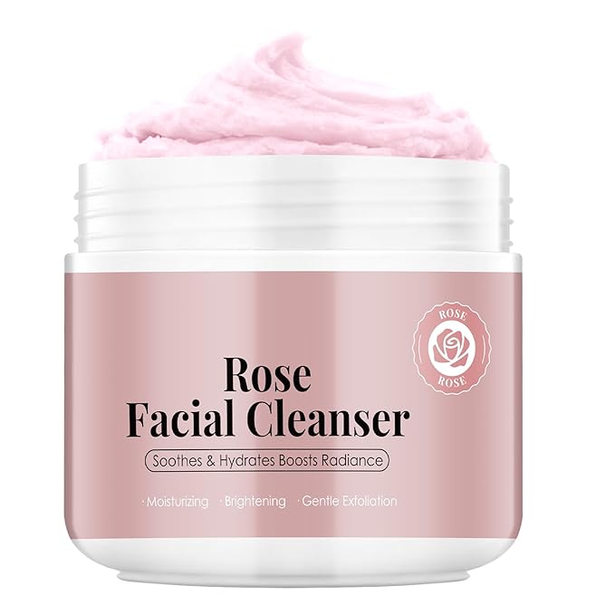 Rose Rice Mochi Face Cleanser Wash Cream,Moisturizing,Deep-Cleansing,Oil Control,Makeup Cleansing Balm for Women for All Skin Types（5.29oz）