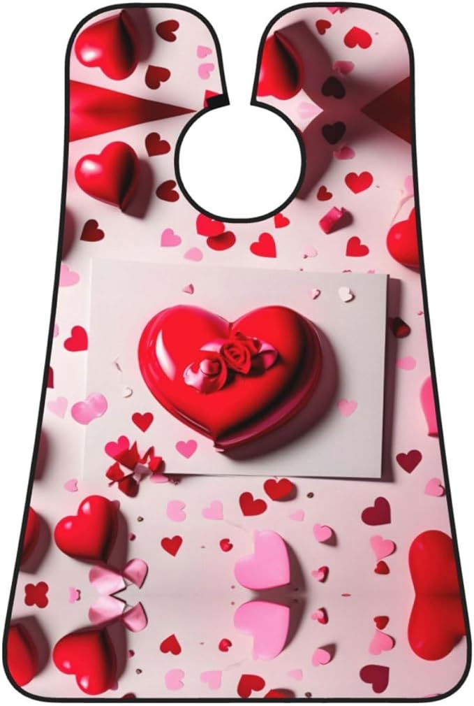 Valentine'S Day Print Beard Bib Apron For Men, Beard Hair Catcher For Men Shaving Trimming,Beard Cape Cloth