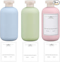 3 PACK Travel Shampoo Bottle, Empty Plastic Squeeze Bottles 6.8oz with Flip Cap, Lotion Container for Toiletries Travel Size Shampoo and Conditioner