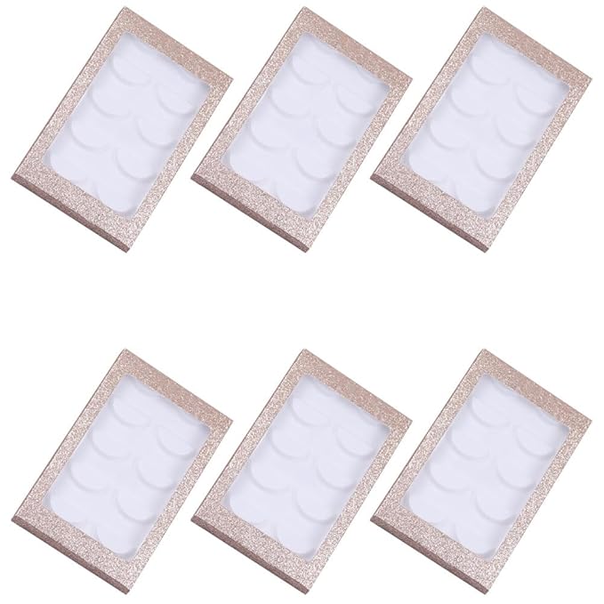 6 Packs 5 Pairs Eyelash Storage Book Eyelash Tray Holder Plastic Lash Tray Holder Eye Lash Tray Plastic Empty False Eyelash Trays Container Eyelash Storage Case Box, White