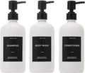 HOMCDALY Shampoo and Conditioner Dispenser, 21oz 3-Pack Refillable Shampoo and Conditioner Bottles, Empty Pump Bottle, Bathroom Shower Dispenser（21oz-White）