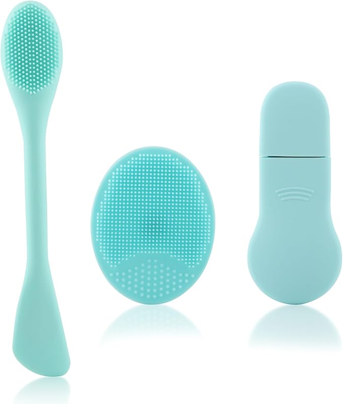 Blackhead Remover Tool Set,Silicone Blackhead Scraper,Face Scraper and Pore Cleaning Brush,Skin Scrubber Face Spatula for Deep Cleansing,Face Exfoliator Scrubber for Women Men