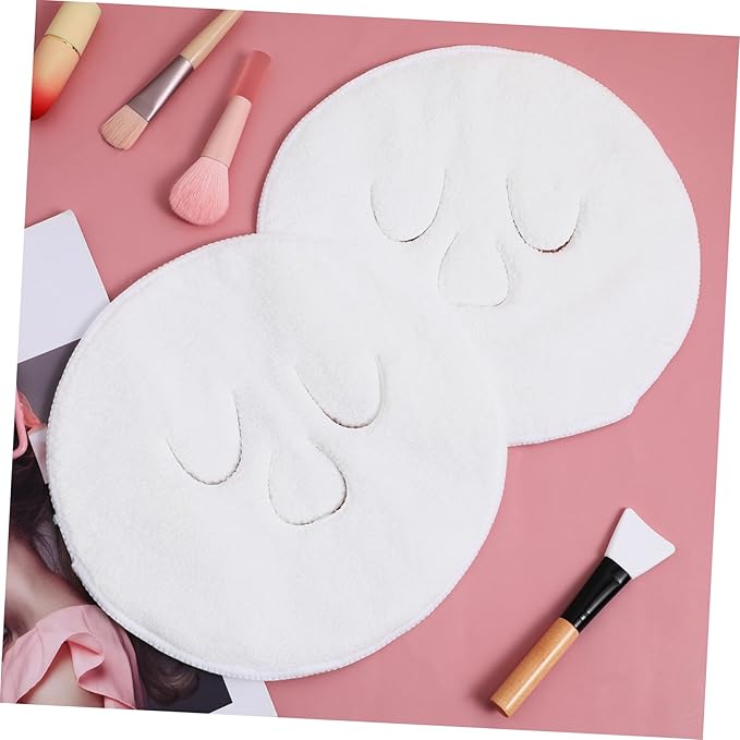 FRCOLOR 2pcs Moisturizing Spa Facial Towel Hot Compress Towel for Face Beauty Care