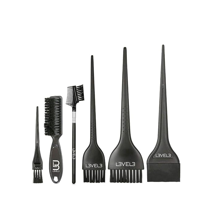 L3 - Tint Brush Set - Professional and Elegant Design - Use for Dye, Tint, and Color Needs - Comfortable and Polished Handle - Level Three Hair Color Brush - 6pc