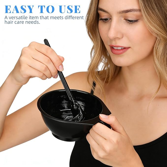 5pcs Hair Salon Dye Bowl Hair Dye Bowl Dying Mixing Tinting Mixing s with Handles DIY Makeup Making Black Plastic
