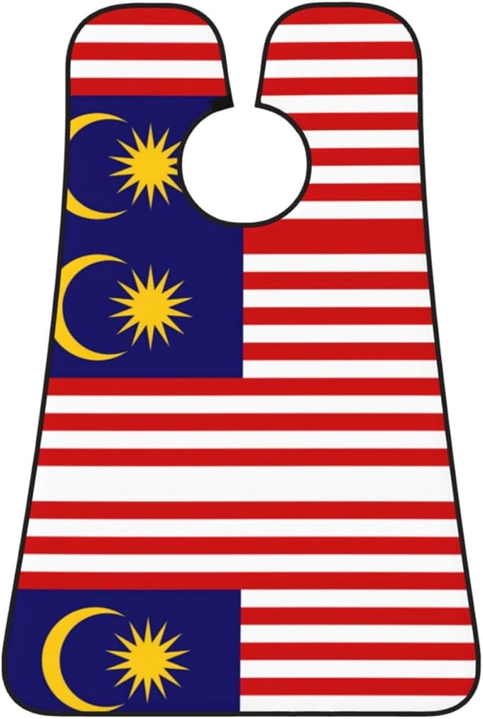 Malaysia Flag Print Beard Bib Apron For Men, Beard Hair Catcher For Men Shaving Trimming,Beard Cape Cloth