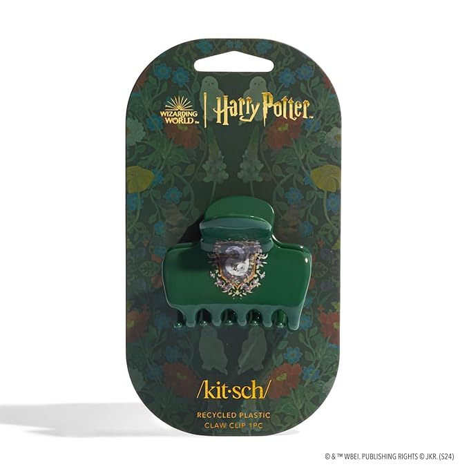 Harry Potter x Kitsch Big Hair Clip for Women - Strong Grip for Secure Updos | Stylish Jumbo Claw Clip | Durable Hair Accessories for Everyday Use | Ideal Harry Potter Gifts for Women – Slytherin, 1pc