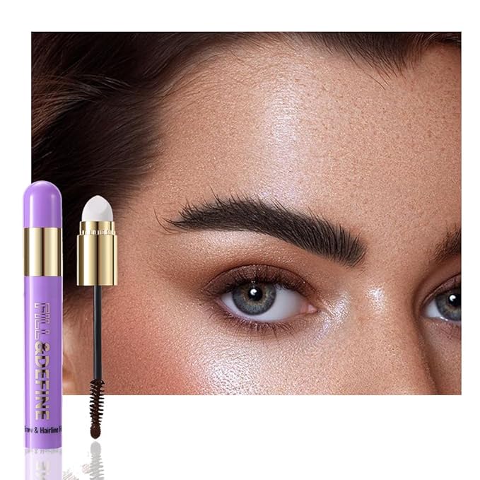 3 In 1 Hair Color Concealer Stick - Temporary Gray Hair Cover Up, Root Touch Up Hair Mascara with Precision Applicator, Waterproof Long Lasting for Eyebrows Beard Hairline 07# Black Brown