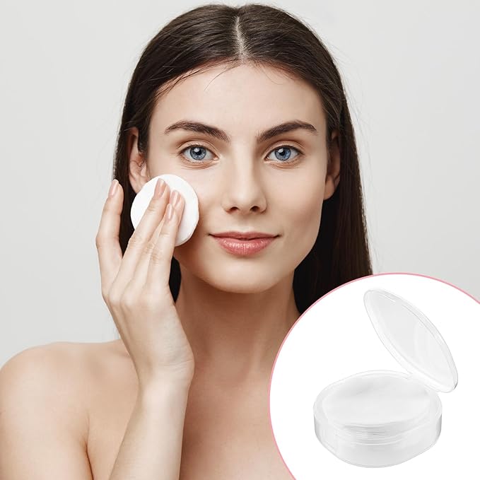 4 Pcs Square Powder Puff Holders Cases, 0.9 Inch Deep Travel Portable Cotton Pads Holder, Portable Powder Puffs Cosmetic Container Box for Women, Girls, Makeup Accessories