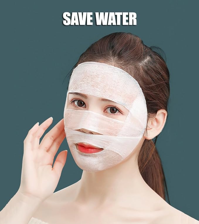 200PCS Makeup Wet Cotton Pads for Face Stretchable Wet Compress Cosmetic Cotton Pads with Hole Tear Mask Paper Towel Makeup Remover Cotton Sheets Moisturizing Facial Makeup Pads