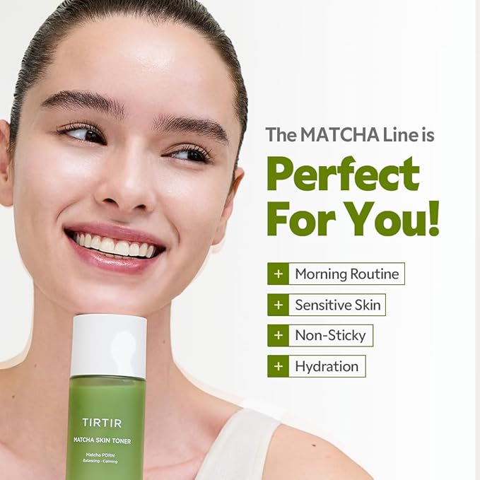 TIRTIR Matcha PDRN Skin Toner 5.07 Fl Oz | Hydrating Korean Daily Anti-Redness Skin Care Soothing Facial Toner for Sensitive Skin