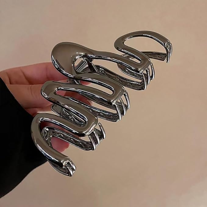 Wavy Metal Hair Clips for Women & Girls, Non-Slip Cute Modern Hair Accessories with Strong Hold