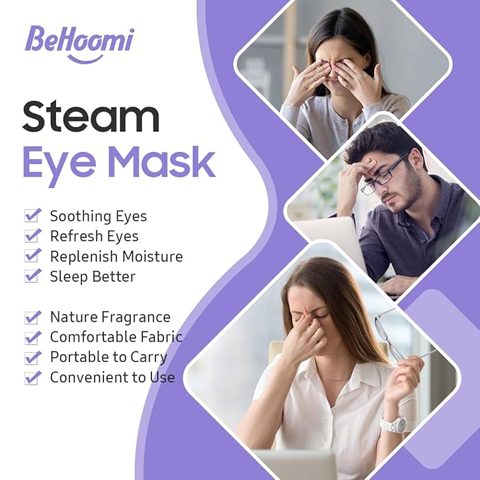 20Packs Steam Eye Mask, Heated Eye Mask Warm Compress for Eyes, Disposable Self Heating Steam Mask for Home, Sleep, Spa, Travel Essentials & Relaxation Gifts, Valentine's Day Gifts (Lavender)