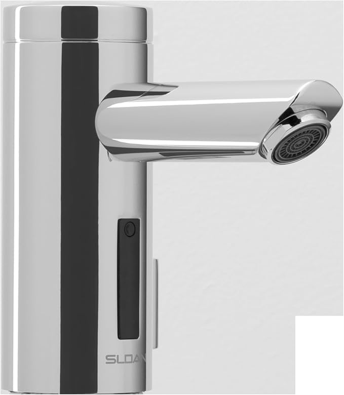 Sloan Optima EAF-200 Sensor Activated Touch-Free Faucet, Commercial Grade w/Mounting Hardware & Integrated Side Mixer - 0.5 GPM Bluetooth Hardwired Deck-Mounted Mid Body, Polished Chrome, 3335051