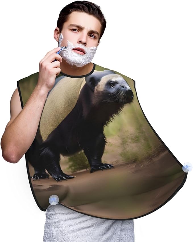 Pinks Cotton Candy Print Beard Bib Shaving Apron, Beard Hair Trimming Cape Gift For Dad