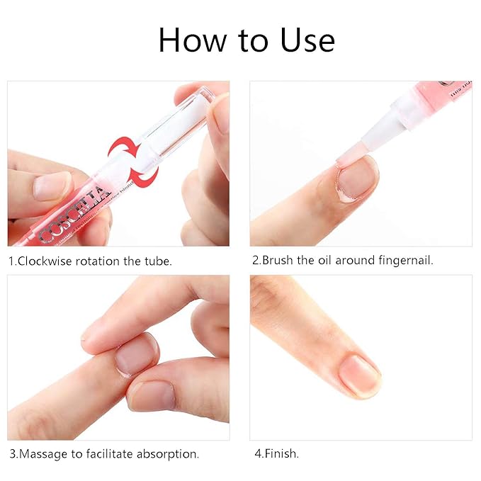 Meschett Nail Nutrition Pen,6PCS Nail Cuticle Oil Pen Set Nail Nutrition Oil Nail Care for Repairing Cracked & the Dry Cuticle (Mix Flavors)