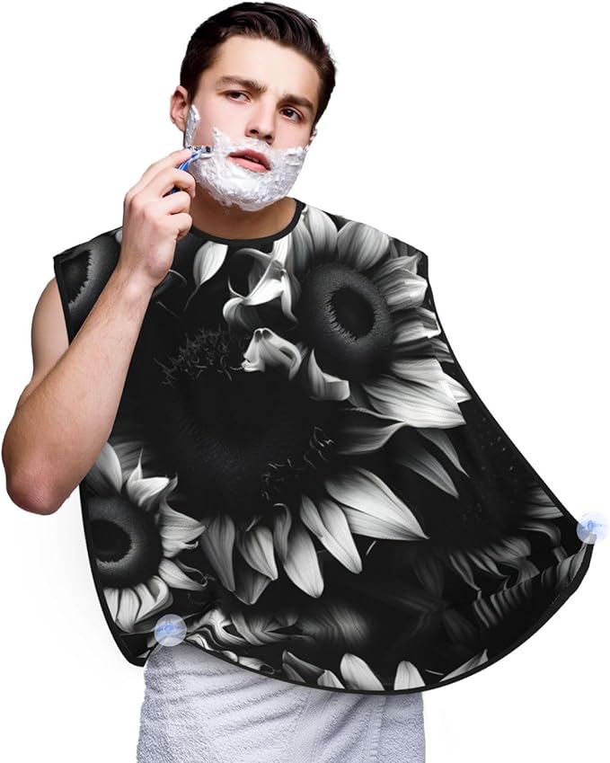 Ice Hockey Print Print Beard Bib Shaving Apron, Beard Hair Trimming Cape Gift For Dad