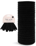 Kitsch Nylon Hair Ties No Damage - Stretchable Hair Bands for Strong All-Day Hold, Ponytail Holders | Hair Accessories for Girls | Ideal Gifts for Women - Black, 20 Pcs