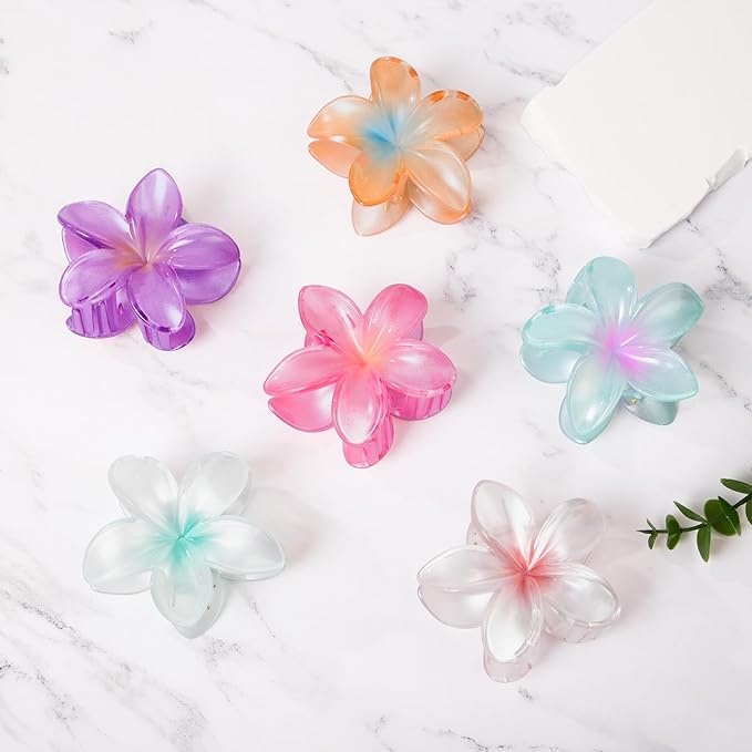 Hawaiian Flower Hair Claw Clips for Women, Hibiscus Hair Clips, Cute Summer Beach Hair Accessories