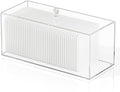 Acrylic Clean Pad Storage Box for Clean Skin Club - Cotton Holder, Square Organizer (Pads Not Included) - Horizontal With Lid
