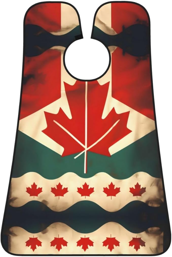 Retro Canada Flag Print Beard Bib Apron For Men, Beard Hair Catcher For Men Shaving Trimming,Beard Cape Cloth