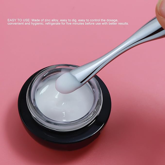 Semme Eye Cream Applicator Tool,Metal Eye Cream Applicator Roller Wand Stick, Silver Zinc Alloy Eye Cream Spatula Scraping Massage Tool for Reducing Puffiness Wrinkle Dark Circles