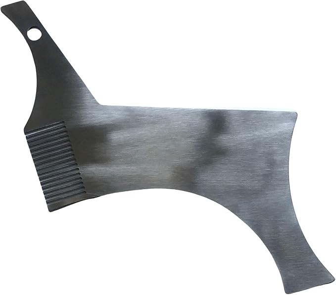 Stainless Steel Beard Shapers with Comb Beard Shaping Styling Tool Beard Shaping Template Guide Comb for Man Beard Trim Metal Stainless Steel Beard Styling Comb