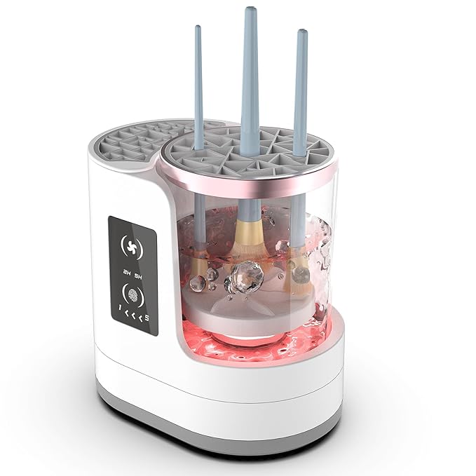 3 in 1 Electric Makeup Brush Cleaner Machine With Makeup Brush Dryer-Holder-Portable Automatic USB Cosmetic Brushes Cleaner Tool for All Brushes Sizes