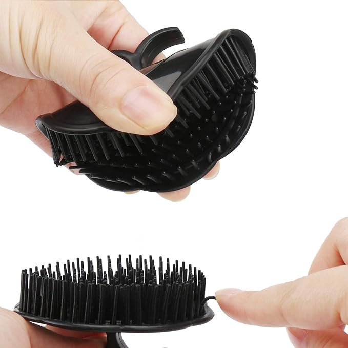 Segbeauty Mens Shampoo Brush, 4pcs Scalp Massage Brushes, Massage Hair Brush Floriated Shower Comb for Deep Cleaning Hair Men's Hand Brush Plastic Growth Beard Brush Pet Grooming Round Palm Brush