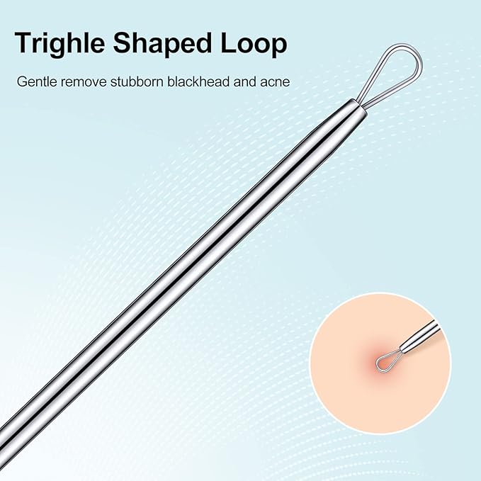 Titanium Lancet Needle Pimple Popper Tool Facial Milia Remover Blackhead Blemish Remover Blackhead Whitehead Extractor Professional Lancet Zit Blemish Comedone Removal Tool 2 Pieces with Box