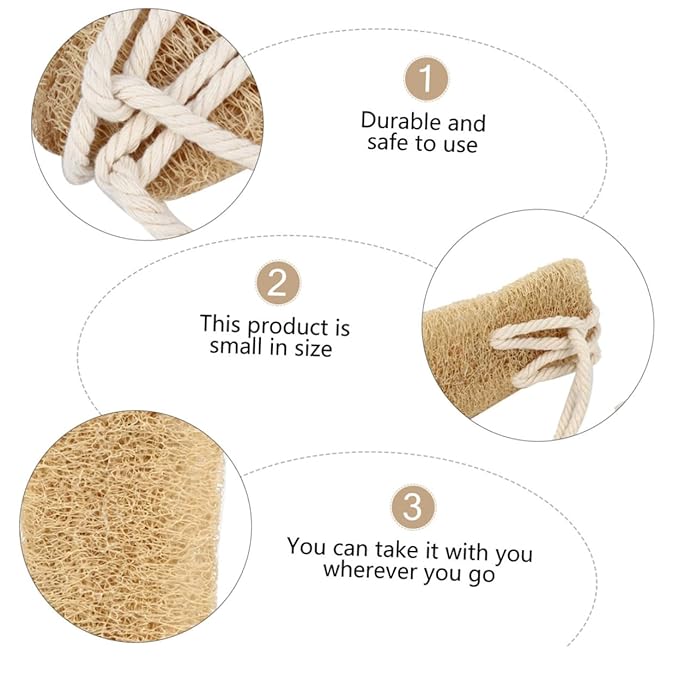 minkissy 2pcs Back Scrubber Exfoliating Band Natural Loofah Back Washer for Shower and Bath Soft Comfortable Material for Cleaning Skin and Pores Bathing Accessory for Family