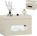 PU Leather Tissue Box Cover Rectangle with Detachable Storage Tray,Fits 230-Count Box Tall Rectangular,Modern Decorative Tissue Box Holder/Organizer for Bathroom,Bedroom Dresser,Night Stand